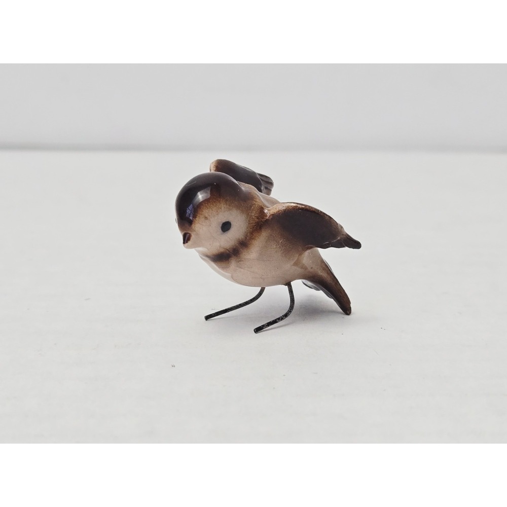 Hagen Renaker miniature mini figurine bird wire legs pink brown
